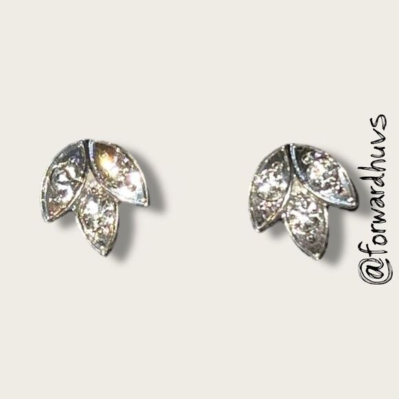 Bundle Sale 3 for $15 | Silver Tone Rhinestone Stud Earrings – 1/2” - Picture 1 of 7